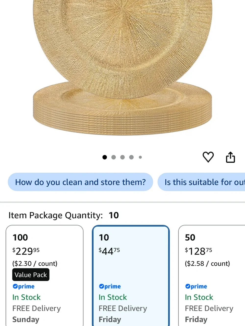 Decorative Gold Textured Charger Plate (pack of 40) - Elegant Home Dining Accent